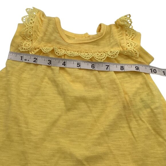 Nannette Kids Yellow Girls Dress 0-3M With Lace Short Sleeve Hem Details Button - Picture 8 of 13